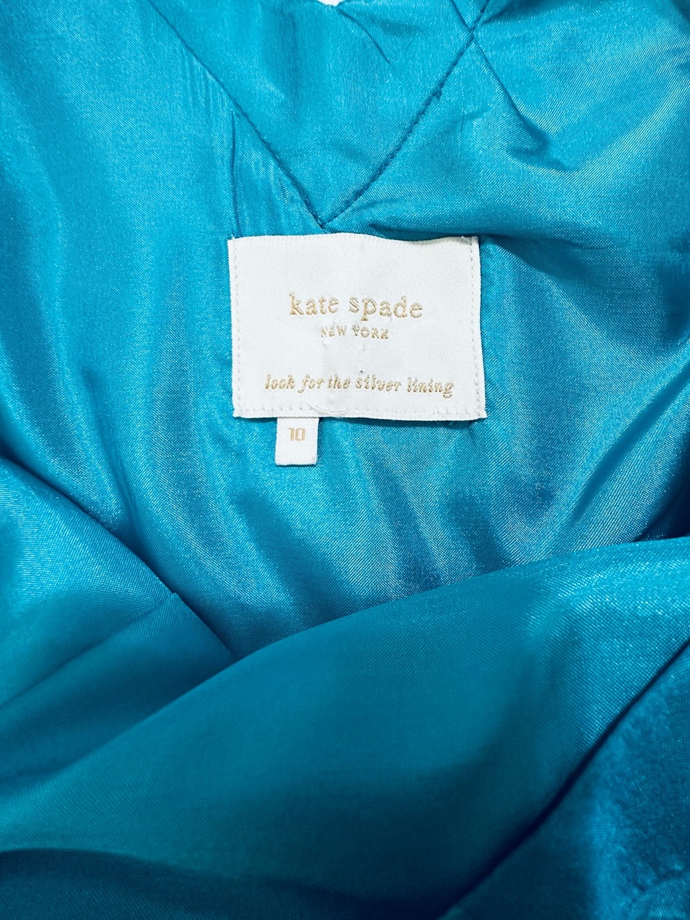 Kate Spade New York Melody Silk Pleated Dress Teal Fit & Flare Size 10 - Picture 13 of 15
